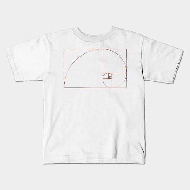 Fibonacci Spiral / Golden Ratio Kids T-Shirt by DankFutura